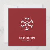 Personalized Family Name Merry Christmas Snowflake カード (正面)