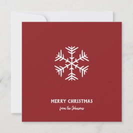 Personalized Family Name Merry Christmas Snowflake カード