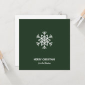 Personalized Family Name Merry Christmas Snowflake カード (正面/裏面インサイチュ)