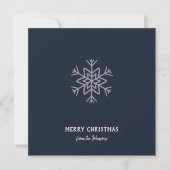 Personalized Family Name Merry Christmas Snowflake カード (正面)