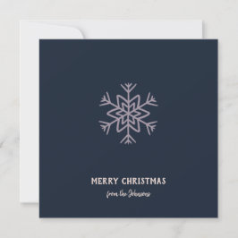 Personalized Family Name Merry Christmas Snowflake カード