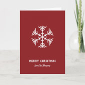 Personalized Family Name Merry Christmas Snowflake カード (正面)
