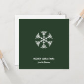 Personalized Family Name Merry Christmas Snowflake カード (正面/裏面インサイチュ)