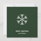 Personalized Family Name Merry Christmas Snowflake カード (正面)