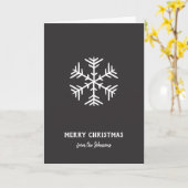 Personalized Family Name Merry Christmas Snowflake カード (黄色い花)