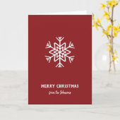 Personalized Family Name Merry Christmas Snowflake カード (黄色い花)
