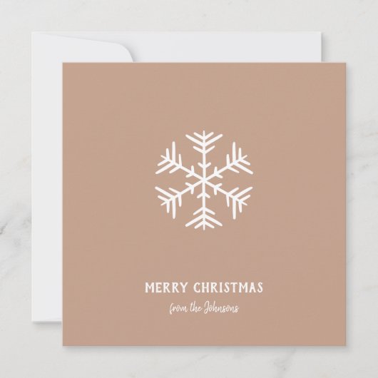 Personalized Family Name Merry Christmas Snowflake カード (正面)