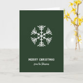 Personalized Family Name Merry Christmas Snowflake カード (黄色い花)