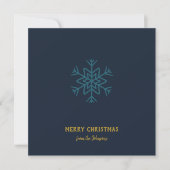 Personalized Family Name Merry Christmas Snowflake カード (正面)