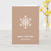 Personalized Family Name Merry Christmas Snowflake カード (黄色い花)