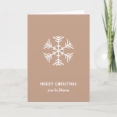 Personalized Family Name Merry Christmas Snowflake カード (正面)