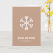 Personalized Family Name Merry Christmas Snowflake カード (黄色い花)