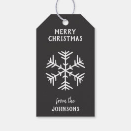Personalized Family Name Merry Christmas Snowflake ギフトタグ