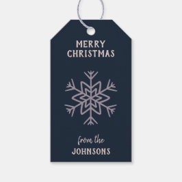 Personalized Family Name Merry Christmas Snowflake ギフトタグ