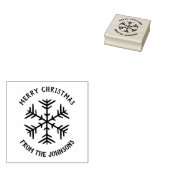 Personalized Family Name Merry Christmas Snowflake ラバースタンプ (押印)