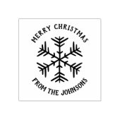 Personalized Family Name Merry Christmas Snowflake ラバースタンプ (インプリント)