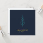 Personalized Family Name Merry Christmas Tree カード (正面/裏面インサイチュ)