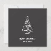 Personalized Family Name Merry Christmas Tree カード (正面)