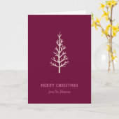 Personalized Family Name Merry Christmas Tree カード (黄色い花)