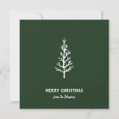 Personalized Family Name Merry Christmas Tree カード (正面)
