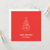 Personalized Family Name Merry Christmas Tree カード (正面/裏面インサイチュ)
