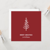 Personalized Family Name Merry Christmas Tree カード (正面/裏面インサイチュ)