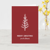 Personalized Family Name Merry Christmas Tree カード (黄色い花)