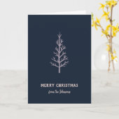 Personalized Family Name Merry Christmas Tree カード (黄色い花)