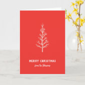 Personalized Family Name Merry Christmas Tree カード (黄色い花)