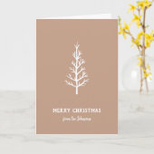 Personalized Family Name Merry Christmas Tree カード (黄色い花)