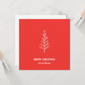 Personalized Family Name Merry Christmas Tree カード (正面/裏面インサイチュ)