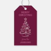 Personalized Family Name Merry Christmas Tree ギフトタグ (正面)