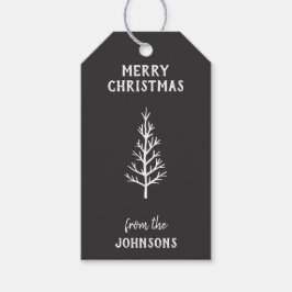 Personalized Family Name Merry Christmas Tree ギフトタグ