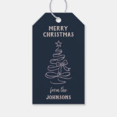 Personalized Family Name Merry Christmas Tree  ギフトタグ (正面)