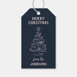 Personalized Family Name Merry Christmas Tree  ギフトタグ