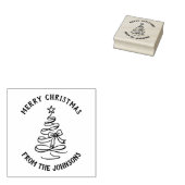 Personalized Family Name Merry Christmas Tree ラバースタンプ (押印)