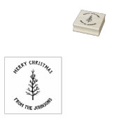 Personalized Family Name Merry Christmas Tree ラバースタンプ (押印)