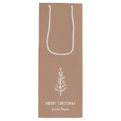 Personalized Family Name Merry Christmas Tree ワインギフトバッグ (正面)