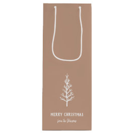 Personalized Family Name Merry Christmas Tree ワインギフトバッグ