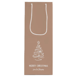 Personalized Family Name Merry Christmas Tree ワインギフトバッグ
