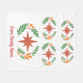 Personalized Family Name Rustic Boho Star Wreath フリースブランケット (正面(横))