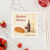 Personalized Family Name Shabbat Shalom スタンダードカクテルナプキン (インサイチュ)