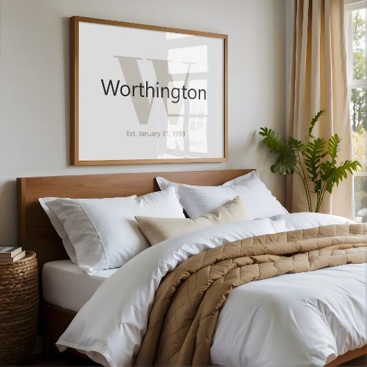 Personalized Family Name Sign Perfect for Weddings ポスター