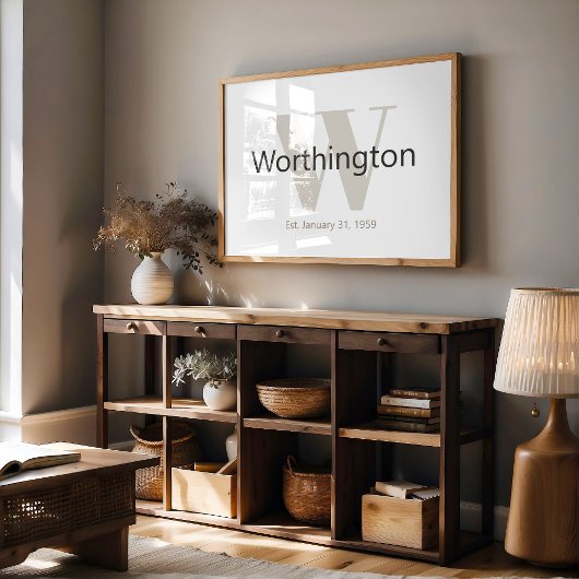 Personalized Family Name Sign Perfect for Weddings ポスター