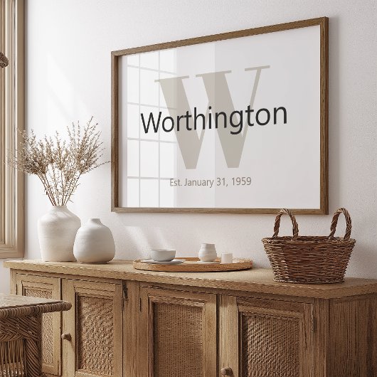 Personalized Family Name Sign Perfect for Weddings ポスター