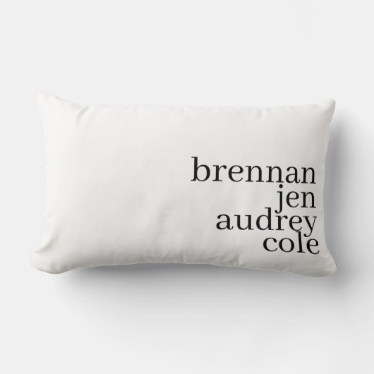 Personalized Family Name Throw Pillow Case ランバークッション (正面)