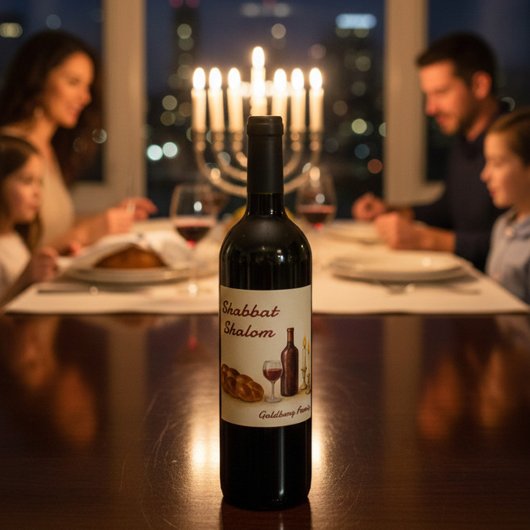 Personalized Family Name Watercolor ワインラベル