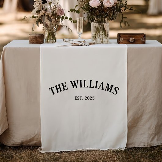 Personalized Family Name Wedding Table Runner, Cus ショートテーブルランナー