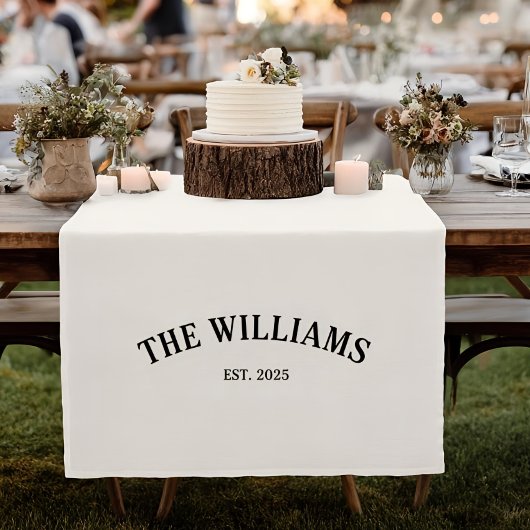 Personalized Family Name Wedding Table Runner, Cus ショートテーブルランナー