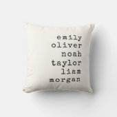 Personalized Family Names Custom Typewriter Font クッション (正面)